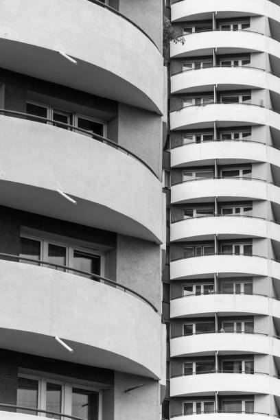 istock Balconies. Concrete balustrades for balconies in a residential building 1424257875