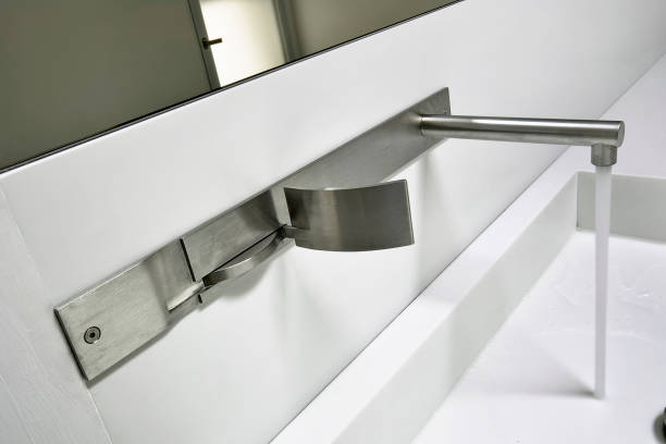 istock close-up of a modern steel water tap 1424257975