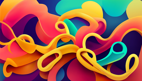 Colourful fluid abstract shapes, liquid Abstract background, flow, motion design. Vector illustration.