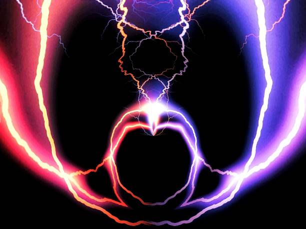 Abstract background with swirling colorful lightning bolts