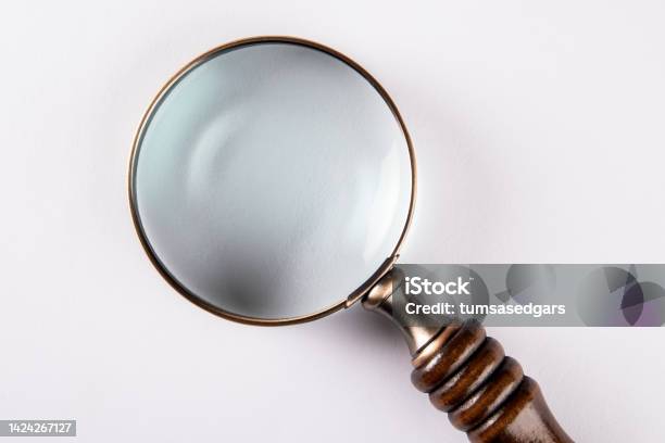 Magnifying Glass On A White Background Search And Research Concept Stock Photo - Download Image Now