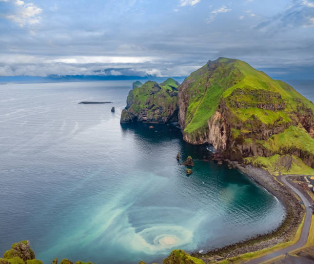 Heimaey (Home Island), the largest island in the Vestmannaeyjar (Westman) archipelago, Southern Iceland stock photo