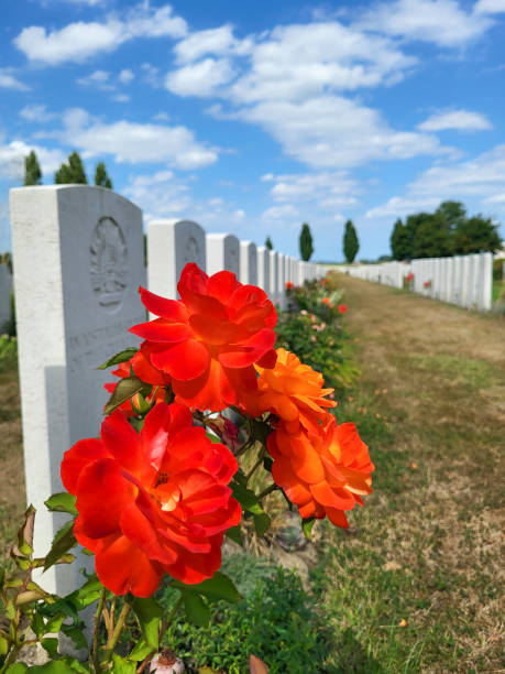 tyne cot commonwealth war graves cemetery and memorial - flanders war grave war memorial imagens e fotografias de stock