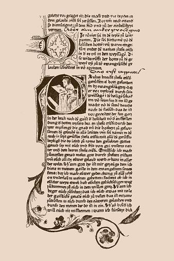 Beginning of the Epistle to the Romans from the first printed German Bible from 1462. In the University Library of Heidelberg