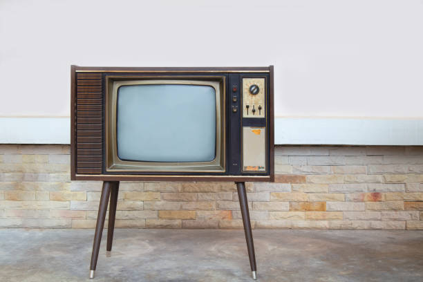 istock The old TV standing on the cement floor 1424274832