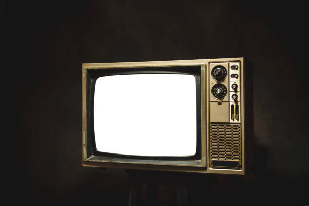 istock Old tv in drak room 1424274840