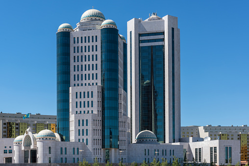 Buildings of the Kazakh Parliament and the Senate in the capital of Kazakhstan