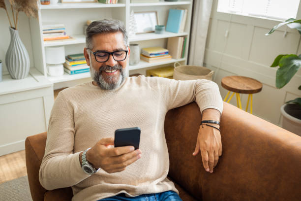 istock Mature man resting at home 1424280067