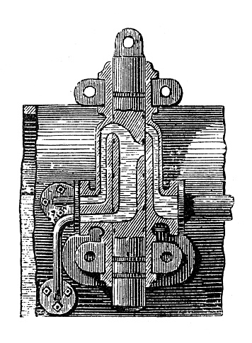 Antique illustration, applied mechanics: Steam powered machines, Gargan water level controller