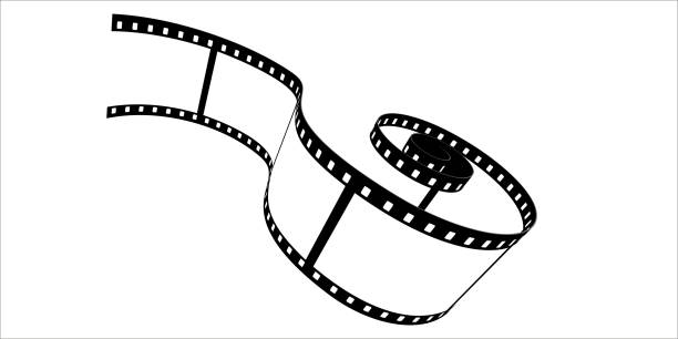 Film roll - Photo cinema video theme - Design element isolated on a white background - Black and white colors Film roll - Photo cinema video theme - Design element isolated on a white background - Black and white colors theme film negative roll stock illustrations