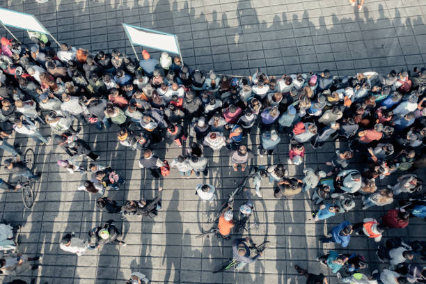 istock Aerial view of crowd 1424288015