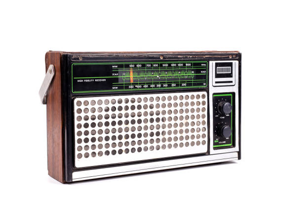 istock Retro old radio receiver isolated on a white background. 1424290317