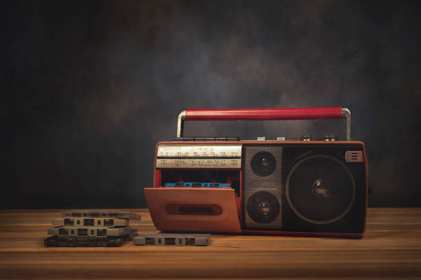 istock Portable radio receiver with cassette recorder 1424290916