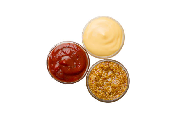 istock set of bowl with sauce isolated on white backgroundm top view 1424295106