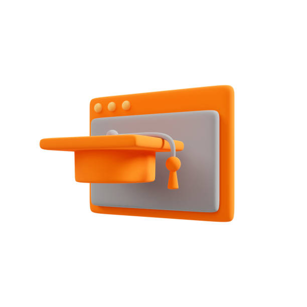 istock Course finished, graduation, online courses, online learning, graduation, education learning 3D icons. 1424313766