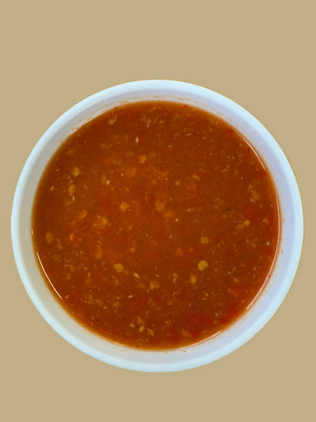 istock Grilled pork dipping sauce on a colored background 1424320323