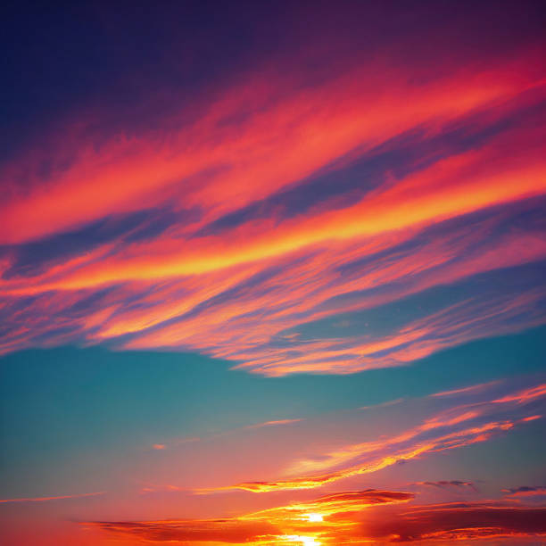 istock Beautiful orange sky and clouds at sunset. 1424331835
