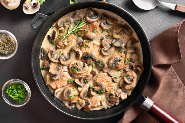 istock Pork medallions in mushroom gravy 1424332029
