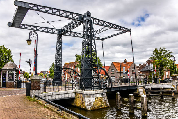 Harinxmabrug Bridge On De Geau River In Sneek, The Netherlands