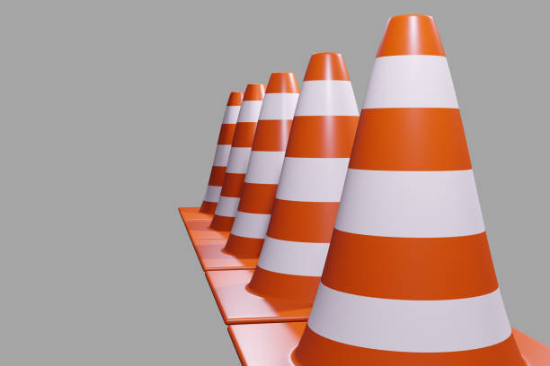 istock Traffic cone uses for caution, attention or warning sign in construction site 1424340337