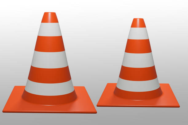 istock Traffic cone uses for caution, attention or warning sign in construction site 1424340353