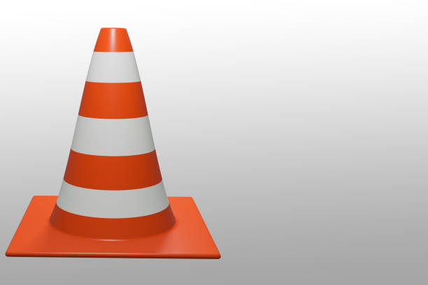 istock Traffic cone use for caution, attention or warning sign in construction site 1424340448