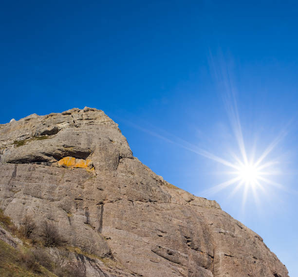 closeup mount slope in light of sparkle sun