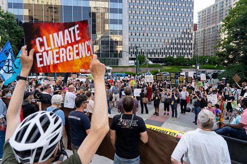Extinction Rebellion NYC stages a protest against SCOTUS amending the \