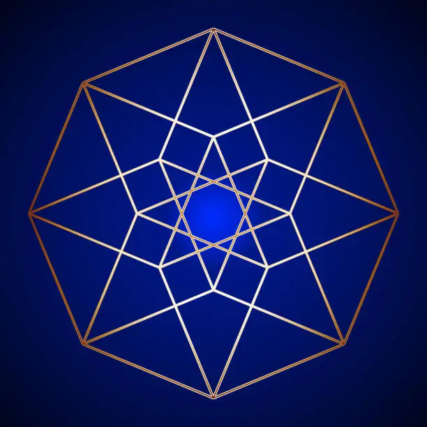 Vector illustration of Golden Hypercube
