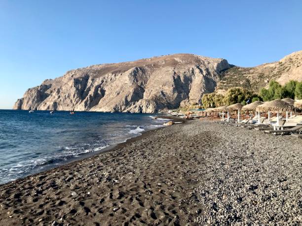 istock Greece - Santorini- Kamari village and beach 1424361532