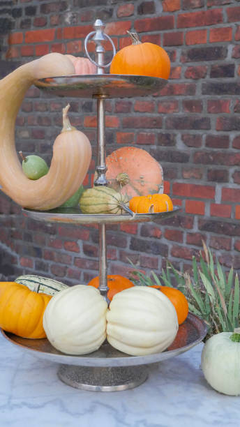istock Fresh pumpkins. Thanksgiving background. Pumpkins for Thanksgiving. copy space 1424361868