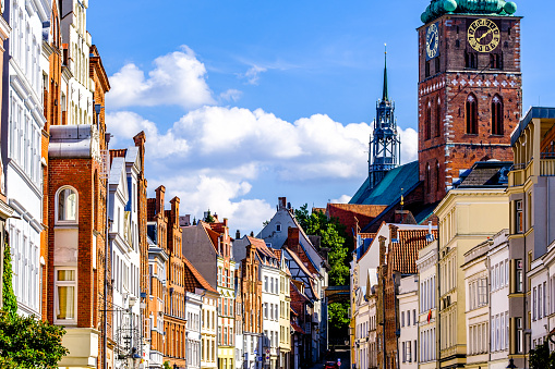 historic buildings at the old town of Lübeck - Germany