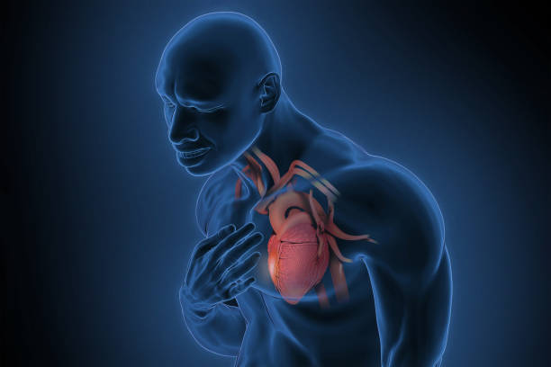 istock Man touches his chest indicating chest pain 1424369262