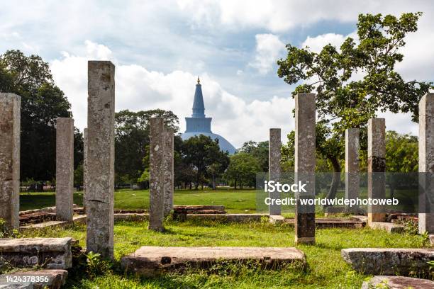 View At The Ruwanwelisaya Stupa And Nearby Ancient Ruins In Anaradhapura Sri Lanka Asia Stock Photo - Download Image Now