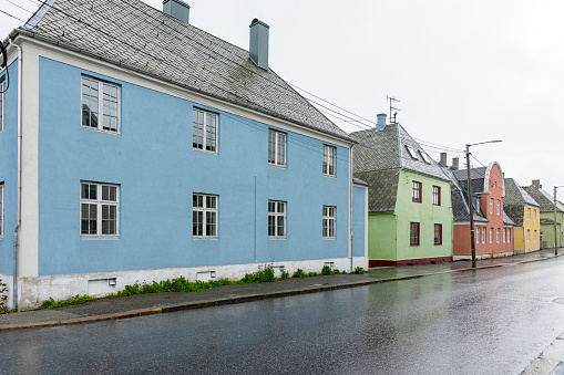 Haugesund, Norway.  Row of typical Norwegian houses.