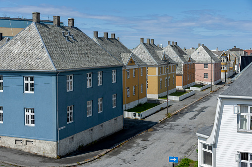 Haugesund, Norway.  Row of typical Norwegian houses.