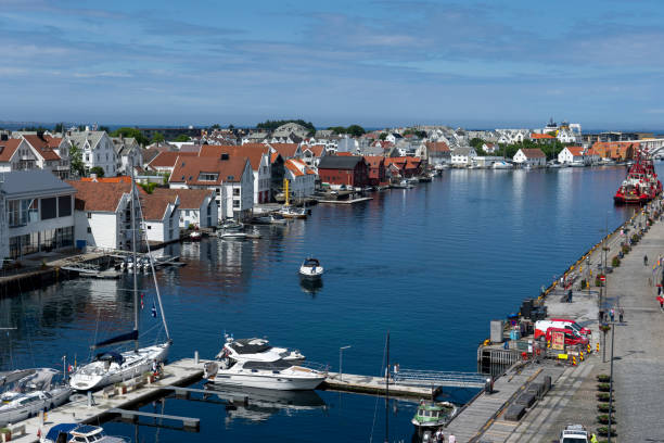 istock Haugesund Harbour and harbour side buildings, Norway. 1424382197