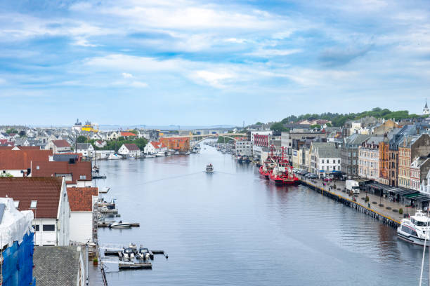 istock Haugesund Harbour and harbour side buildings, Norway. 1424382321