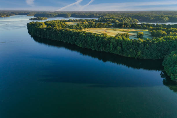 istock Aerial view of a golf course. 1424382355