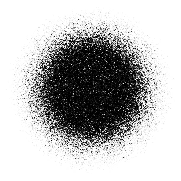 istock Circle grain texture. Radial faded noise gradient. Round grunge shape. Speckles and particles textured background. Dotted print wallpaper. Vector backdrop 1424397530
