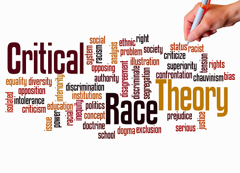 Critical Race Theory concept, isolated on a white background.