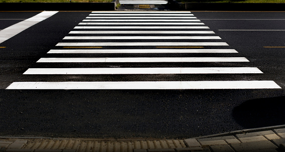 pedestrian crossing lines used for crossing