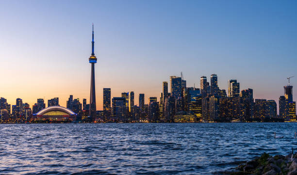 istock Toronto City downtown twilight skyline panorama. 1424401778