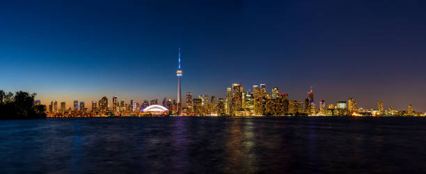 istock Toronto City downtown twilight skyline panorama. 1424402160