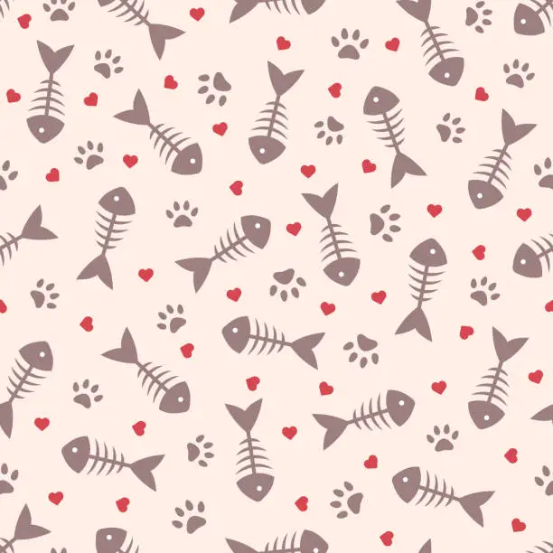 Fish Paw Pattern Free heart shape paw print fish Illustrations & Vectors | Templates ...