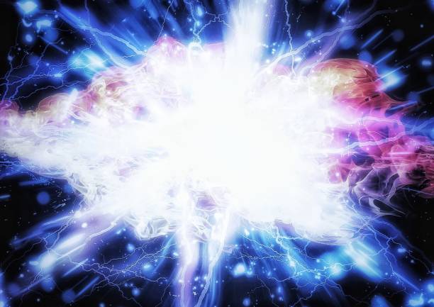 istock Abstract background with swirling flames and flashes 1424442458