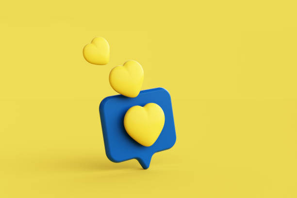 istock Social media notification with heart icon 1424447122