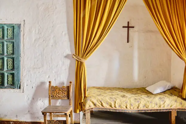 Photo of Detail of a bedroom of a nun in the Santa Catalina Monastery, Arequipa, Peru.