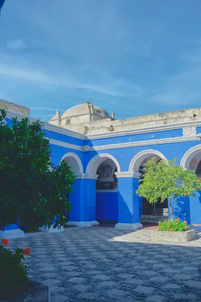 Photo of Interior streets of the Monastery of Santa Catalina de Siena, UNESCO World Heritage Site, Arequipa, Peru.