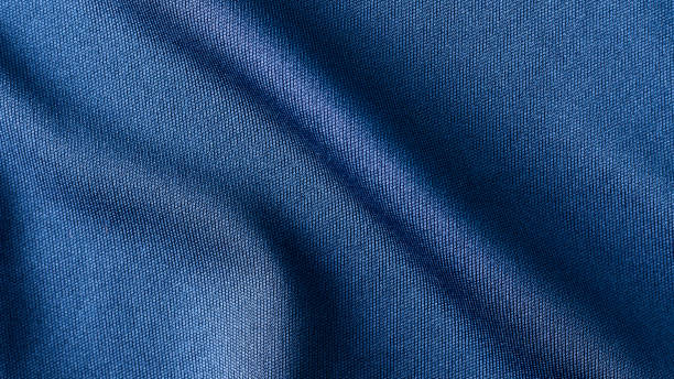 blue fabric cloth background texture - satin blue dark textile imagens e fotografias de stock